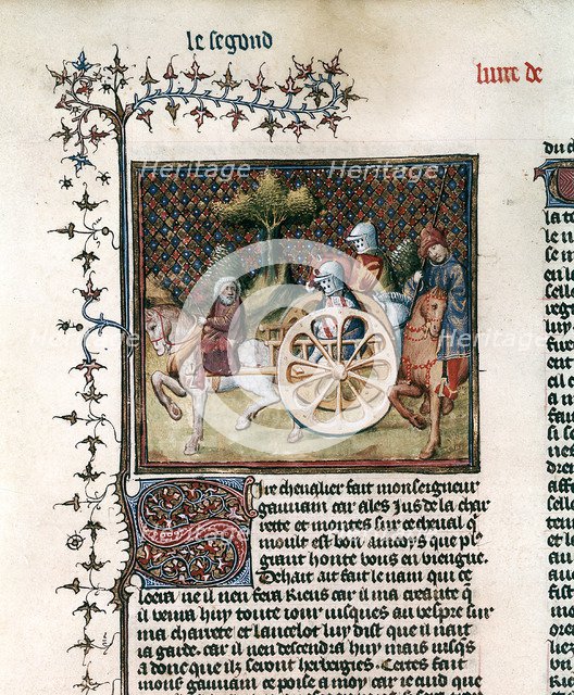 'The Knight of the Cart' (Sir Lancelot), 1344. Artist: Unknown