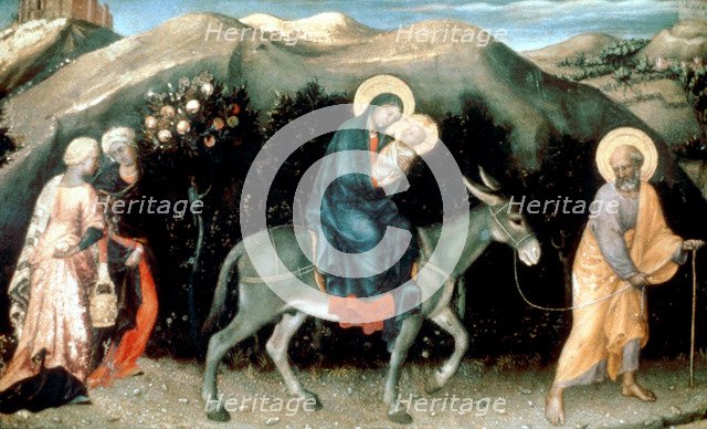 Flight into Egypt, 1423. Artist: Gentile da Fabriano