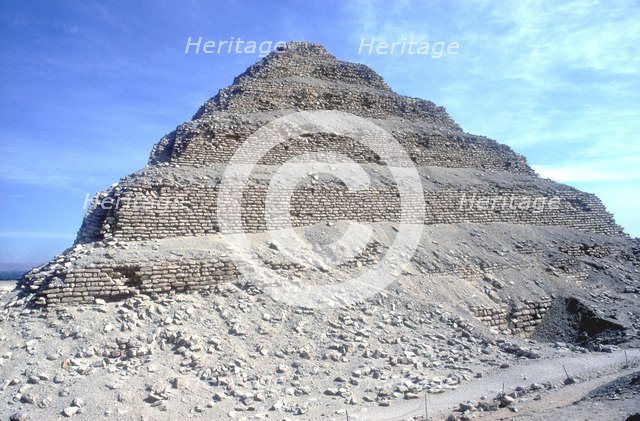 Step Pyramid of King Djoser (Zozer), Saqqara, Egypt, 3rd Dynasty, c2600 BC. Artist: Imhotep