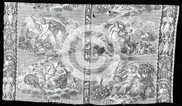 The Elements (Furnishing Fabric), Nantes, 1810/20. Creator: Hartmann et Fils.