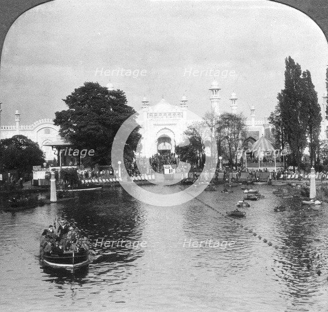 The lake at the British Empire Exhibition, Wembley, London, c1925. Artist: Unknown
