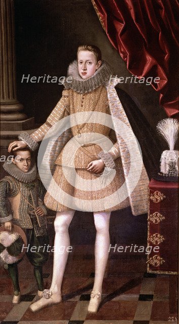 Felipe IV (1605-1665), King of Spain, ' Philip IV and the dwarf protruding ' oil painting.