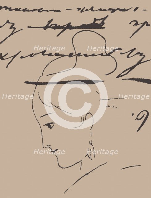 Portrait of Anna Kern, 1829. Artist: Pushkin, Alexander Sergeyevich (1799-1837)