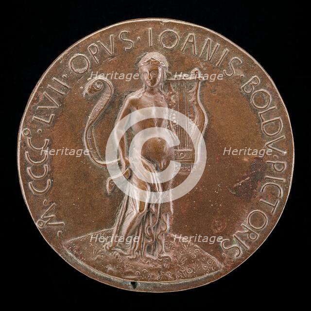 Apollo with Lyre and Long Scroll [reverse], 1457. Creator: Giovanni Boldu.