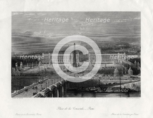 'Place de la Concorde, Paris', France, 1875. Artist: J Saddler