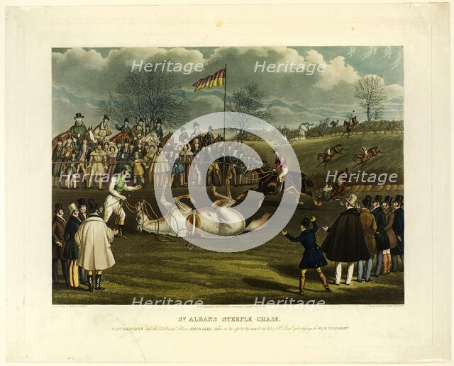 Saint Albans Steeplechase, 1837. Creator: Charles Hunt.
