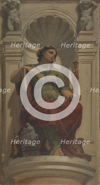 Sketch for the dome of the Denon pavilion at the Louvre: l'invention (ou la sculpture), 1864. Creator: Charles Louis Lucien Muller.