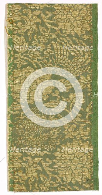 Textile Fragment, 1800s. Creator: Unknown.