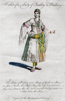 'Habit of a Lady of Quality in Barbary', 18th-19th century. Artist: Unknown