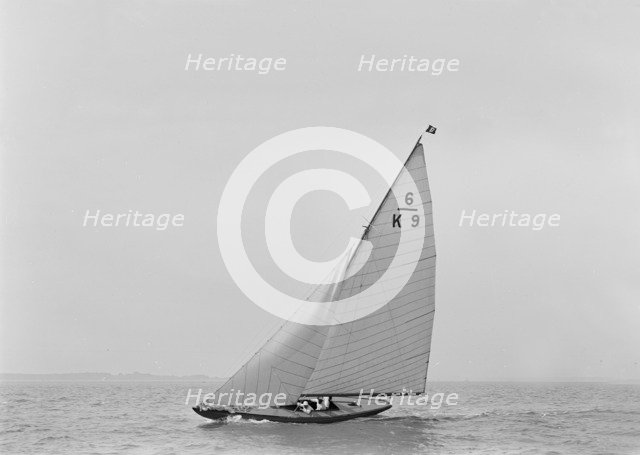 The 8 Metre international class 'Baccara' (K9), 1921. Creator: Kirk & Sons of Cowes.