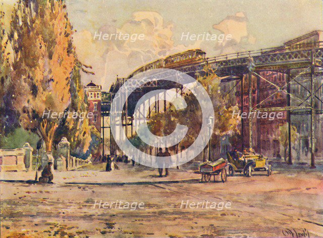 'Elevated Railway, New York', 1916. Artist: Martin Lewis.