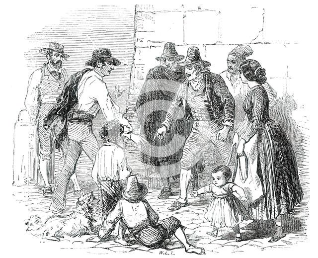 Playing at Morra - Rome, 1850. Creator: Unknown.