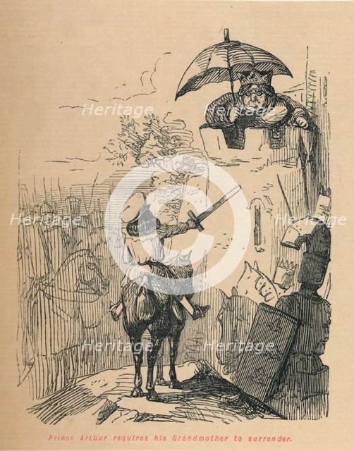 'Prince Arthur requires his Grandmother to surrender', c1860, (c1860). Creator: John Leech.
