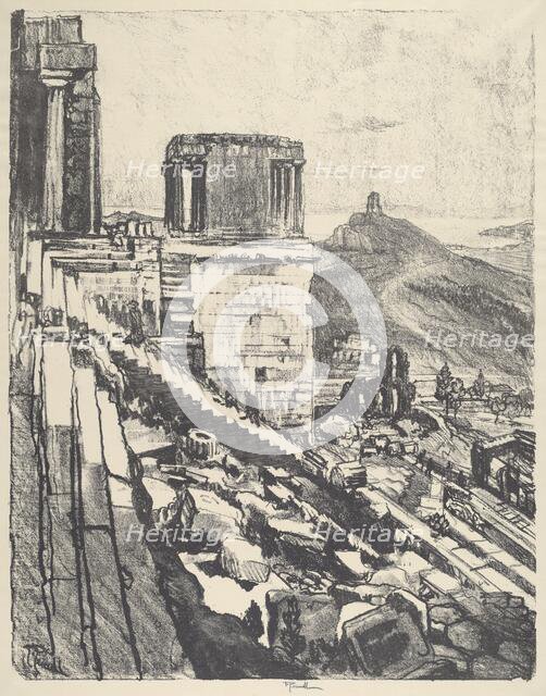 The Temple of Nike, Athens, 1913. Creator: Joseph Pennell.