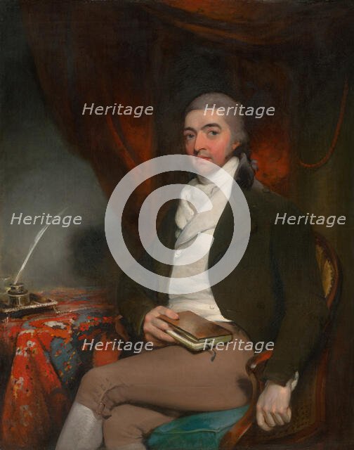 Portrait of a seated man with a book, 1790-1800. Creator: Thomas Lawrence.