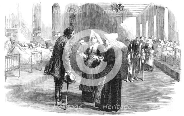 Sisters of Charity (St. Benoit), in the new Hospital, at Pera, 1854. Creator: Unknown.