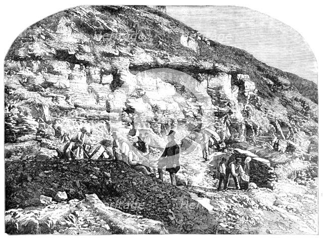 Scene of the Geological Discoveries at Swanage, Dorset - from a photograph by F. Briggs, 1857. Creator: Richard Principal Leitch.