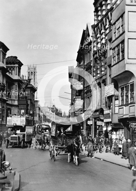 Fleet Street, looking east, City of London, (c1910s?). Artist: Unknown