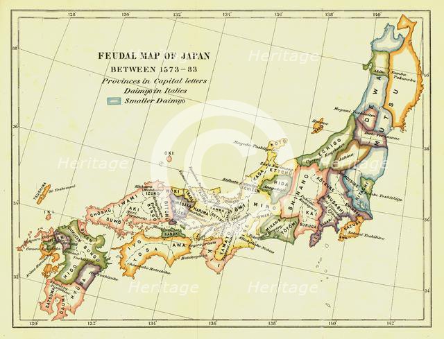 Feudal Map of Japan between 1573 -83', (1903). Creator: Unknown.
