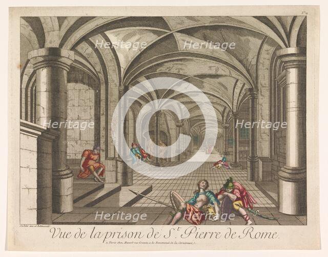 View of the interior of the Mamertine prison in Rome, 1700-1799. Creator: Anon.