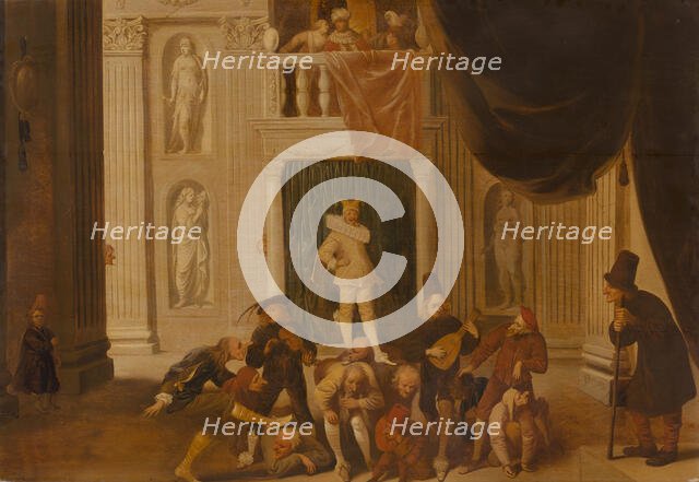 The Triumph of Folly: Brutus Playing the Fool before King Tarquinius. Creator: Pieter Jansz. Quast.