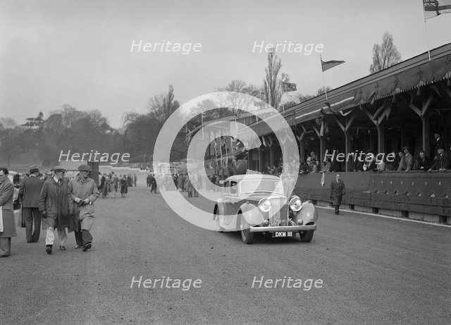 SS Jaguar saloon at a race meeting at Crystal Palace, London, 1939. Artist: Bill Brunell.
