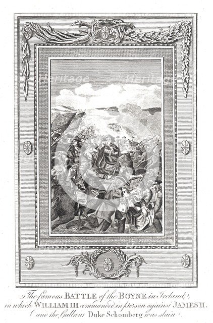 Battle of the Boyne, 1690 Artist: Unknown