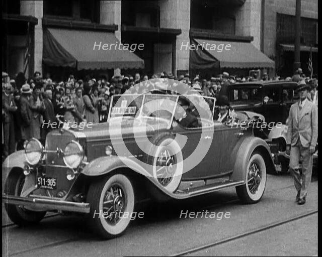 United States of America's President Herbert Clark Hoover and the First Lady Lou Henry Hoover...1930 Creator: British Pathe Ltd.