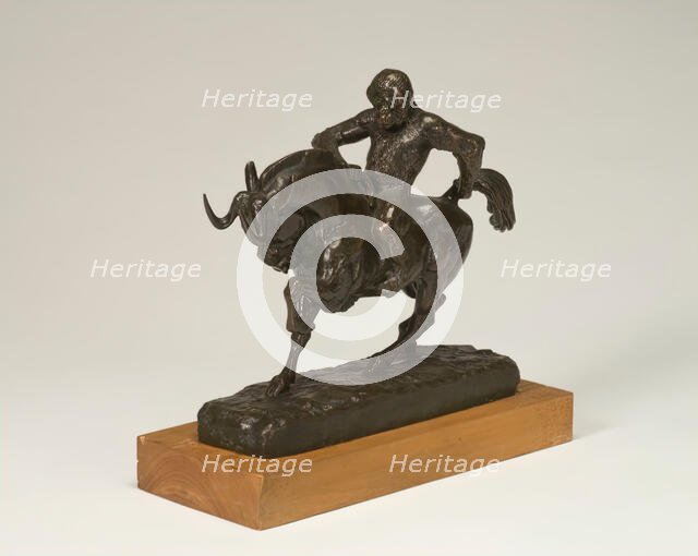 Ape Riding a Gnu, c. 1845. Creator: Antoine-Louis Barye.