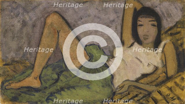 Girl on the couch , 1914. Creator: Mueller, Otto (1874-1930).