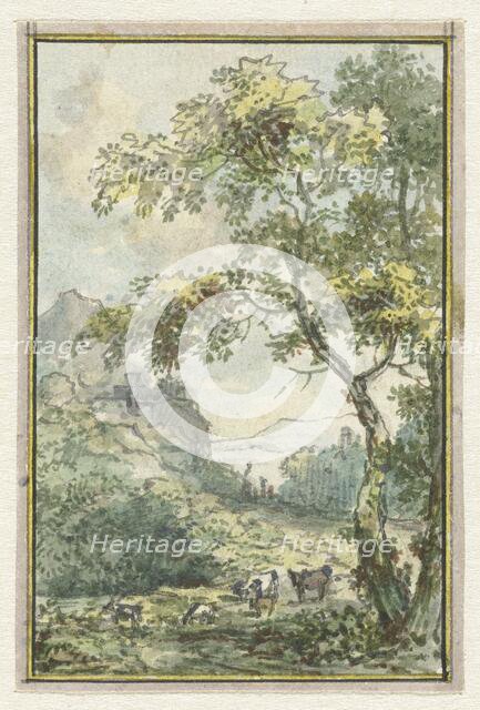 Landscape with cattle, 1752-1819. Creators: Juriaan Andriessen, Isaac de Moucheron.