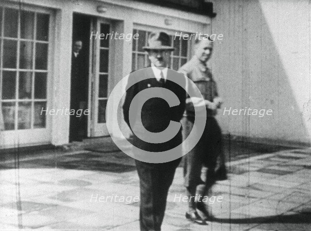 Adolf Hitler on the terrace of the Berghof, Berchtesgaden, Bavaria, Germany, c1936-1945. Artist: Unknown