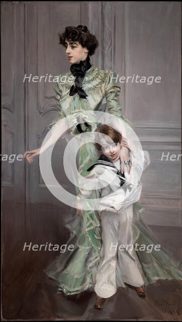 Ritratto della signora Hugo e suo figlio, 1898. Creator: Boldini, Giovanni (1842-1931).