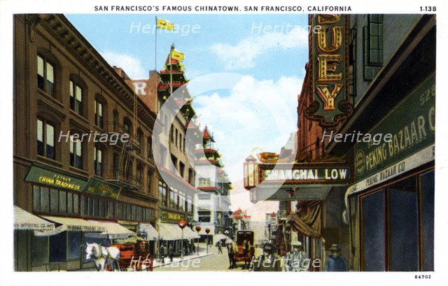 'San Francisco's Famous Chinatown, San Francisco, California', USA, postcard, 1921. Artist: Unknown