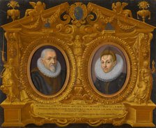 Double portrait Jacopo Menochio and his wife, Margherita Candiana, in a trompe l'oeil frame, 1606. Creator: Galizia, Fede (1578-1630).