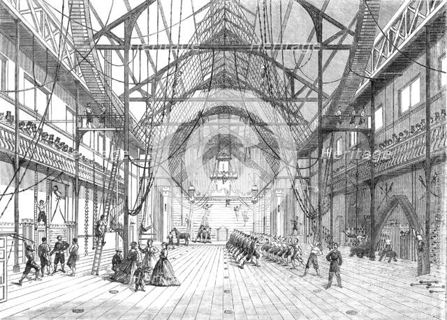 Interior of the new Gymnasium in Myrtle-Street, Liverpool, 1865. Creator: Unknown.