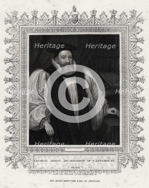 'George Abbot, Archbishop of Canterbury', 19th century. Artist: WT Mote