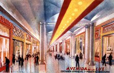 Advertising brochure of the Luz Avenue, walk, shops and movie theater, located beneath the street…