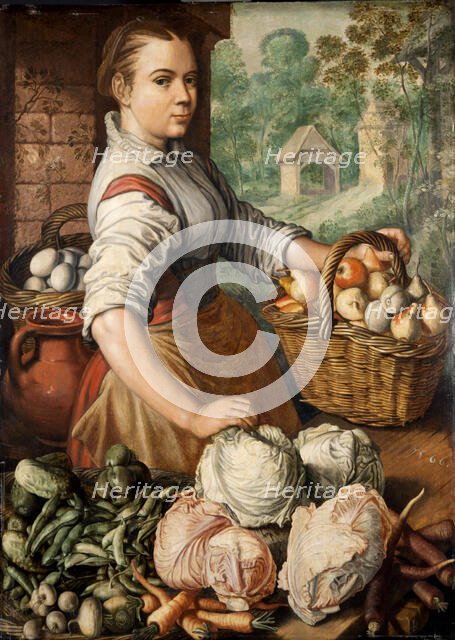 Girl with Vegetables , 1566. Creator: Beuckelaer, Joachim (ca. 1533-1574).