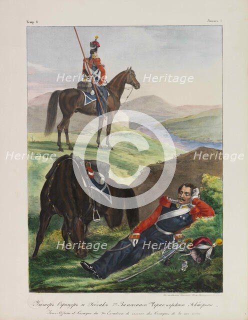 Officer of the Black Sea Cossack Squadron (Uniforms of the Russian Imperial Army), 1837-1839. Creator: Belousov, Lev Alexandrovich (1806-1864).