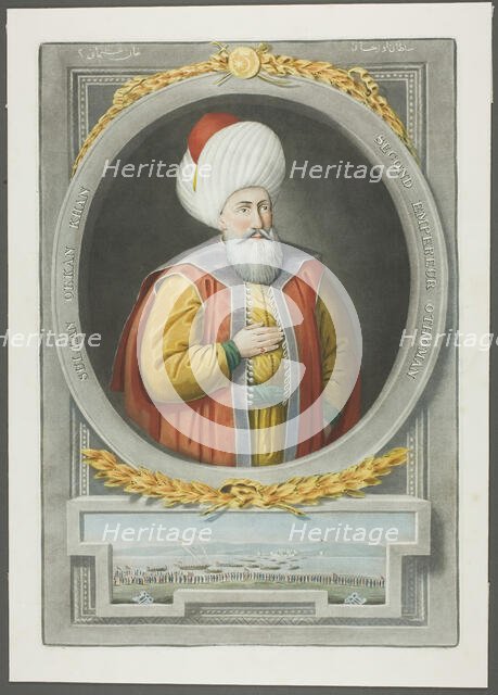 Orkan Kahn, from Portraits of the Emperors of Turkey, 1815. Creator: John Young.
