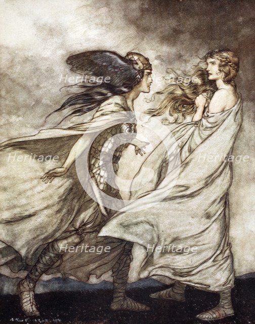 'The ring upon thy hand - ..ah be implored! For Wotan fling it away!', 1924.  Artist: Arthur Rackham