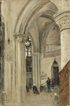 Interior of the Church at Mantes, 1865. Creator: Jean-Baptiste-Camille Corot.