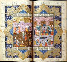 Shah Luhrasp’s Ascension to the Throne (Manuscript illumination from the epic Shahname by Ferdowsi). Artist: Iranian master  