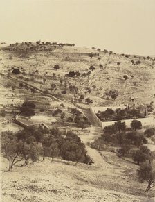 Jérusalem. (Environs) Jardin Gethsemani et Mont des Oliviers, 1860 or later. Creator: Louis de Clercq.