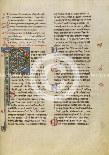 Decorated Initial P; New Testament (with Canons of Priscillian), about 1170. Creator: Unknown.