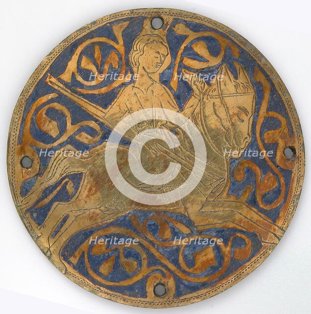 Medallion with Youth on Galloping Horse, French, ca. 1240-60. Creator: Unknown.