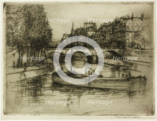 Le Pont St. Michel, Paris, 1900. Creator: Donald Shaw MacLaughlan.