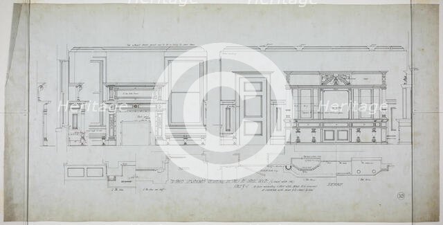 David Lewinsohn House, Chicago, Illinois, Dining Room Elevations and Details, 1898. Creator: Frederick Louis Foltz.