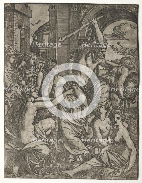 Hercules Driving Envy from the Temple of the Muses, 1522-24. Creator: Ugo da Carpi (Italian, c. 1479-c. 1532).